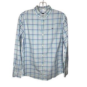 Vineyard Vines Boys L Blue Cotton Whale Shirt